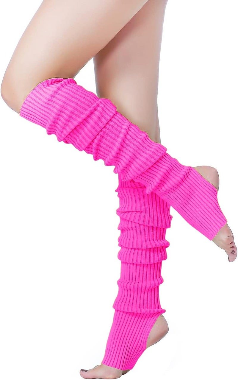 v28 Long Leg Warmer, Women’s Men 80s Party Ribbed Knit Dance Sports - Image 1